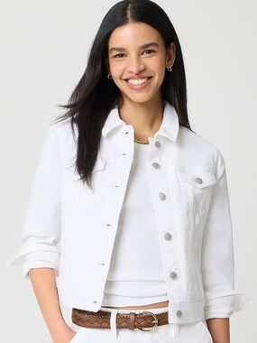 J Crew Fac NWT Classic Jean Jacket Size Large in White Wash